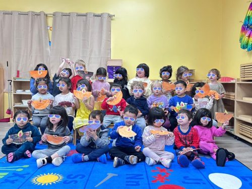 Children at North Delta childcare proudly display their Diwali diya crafts.