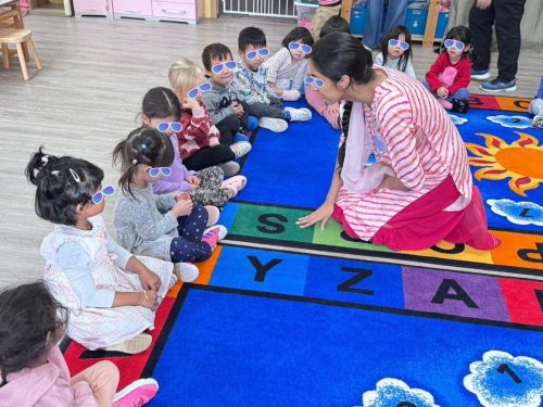 Teacher leading Diwali circle time at BKMCC Childcare in North Delta