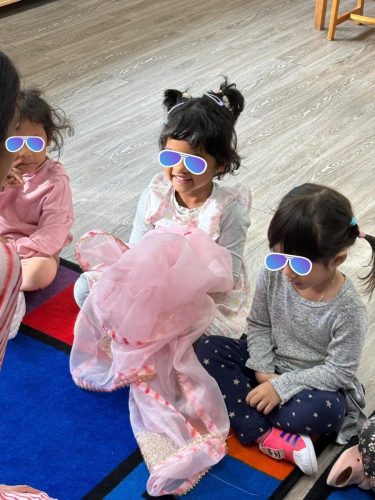 Children at North Delta childcare share smiles during Diwali learning at BKMCC.