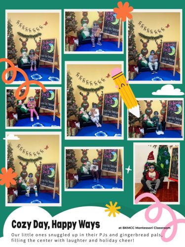 Individual portraits of smiling children aged 3-5 participating in Pajama Day activities.